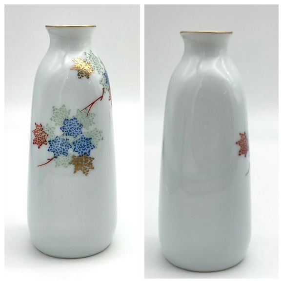 Vtg Fukagawa Sake Decanter Matching Set Porcelain Bud Vase Gold Gilt Arita Japan - Picture 4 of 9